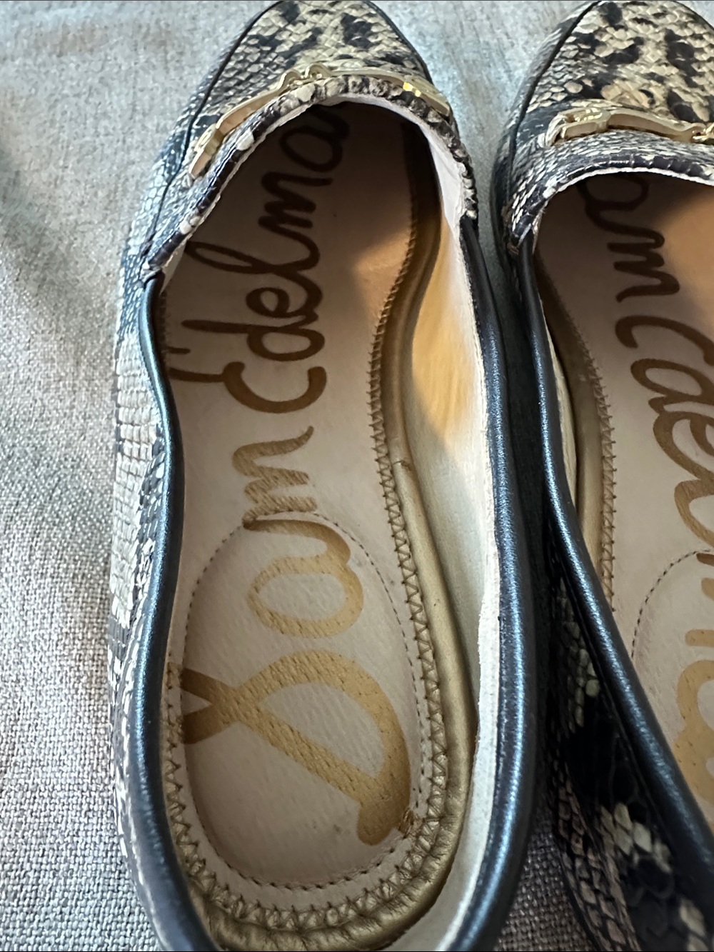 Sam Edelman Snake-Print Leather Loafers with Gold Bit, 10 EU40 - Picture 5 of 7